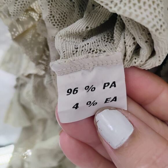 Suggest by Pain De Sucre Sz 1 Small Eggshell White Sheer Lace Nightie Chemise - Picture 13 of 13